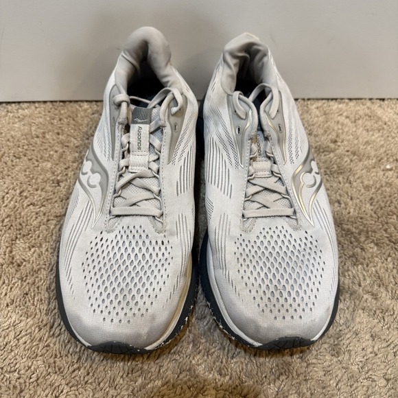 Saucony Ride 18 Shoes Mens Size 10 Wide Gray Cushion Road Sneakers S21001-103 - Picture 2 of 7